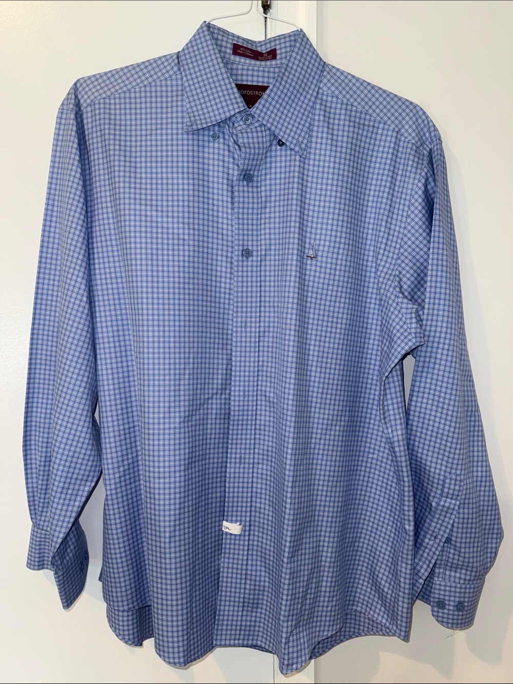 Nordstrom Men’s Light Blue Checked Dress Shirt medium
